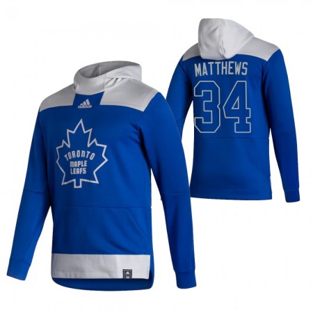 Pánské Toronto Maple Leafs Auston Matthews 34 2020-21 Reverse Retro Pullover Mikiny Hooded